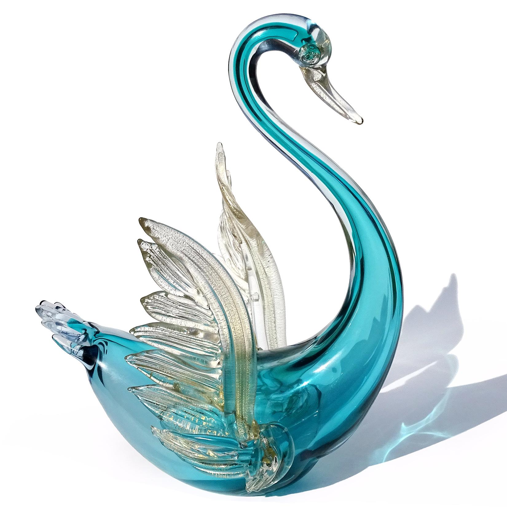 antique glass swan