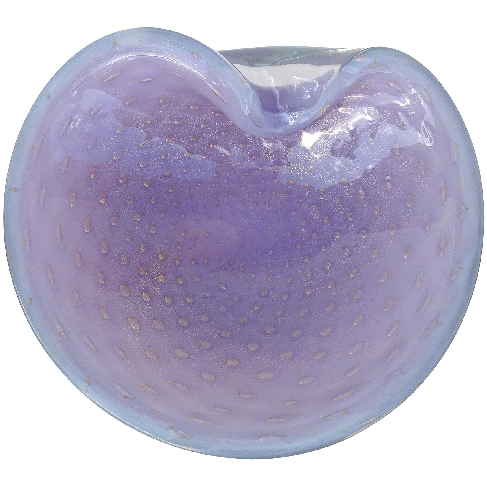 Barbini Murano Vintage Purple Gold Flecks Italian Art Glass Decorative Bowl