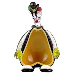 Barbini Salviati Ciotola scultorea in vetro artistico di Murano a chiazze d'oro