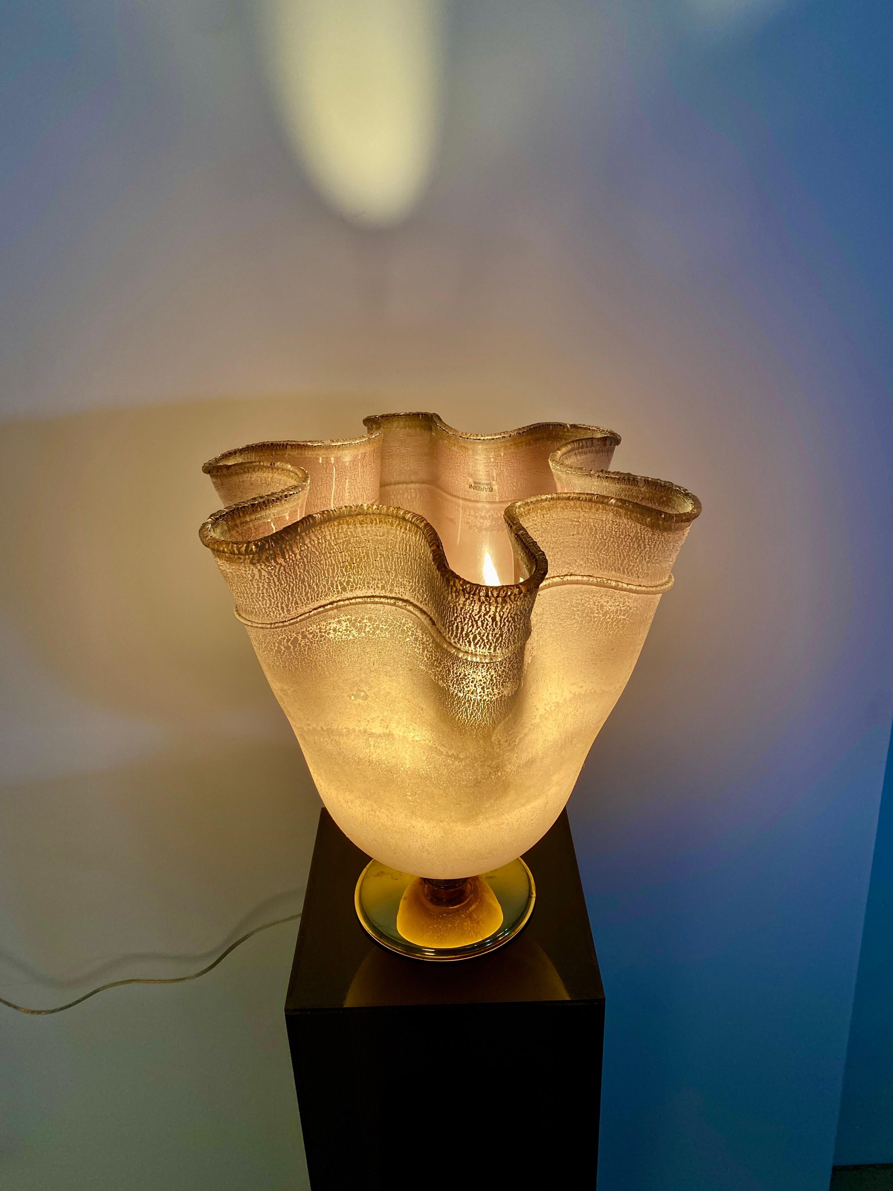 Barbini: Scavo-Glas-Tischlampe, Italien, ca. 1980er Jahre (Ende des 20. Jahrhunderts) im Angebot