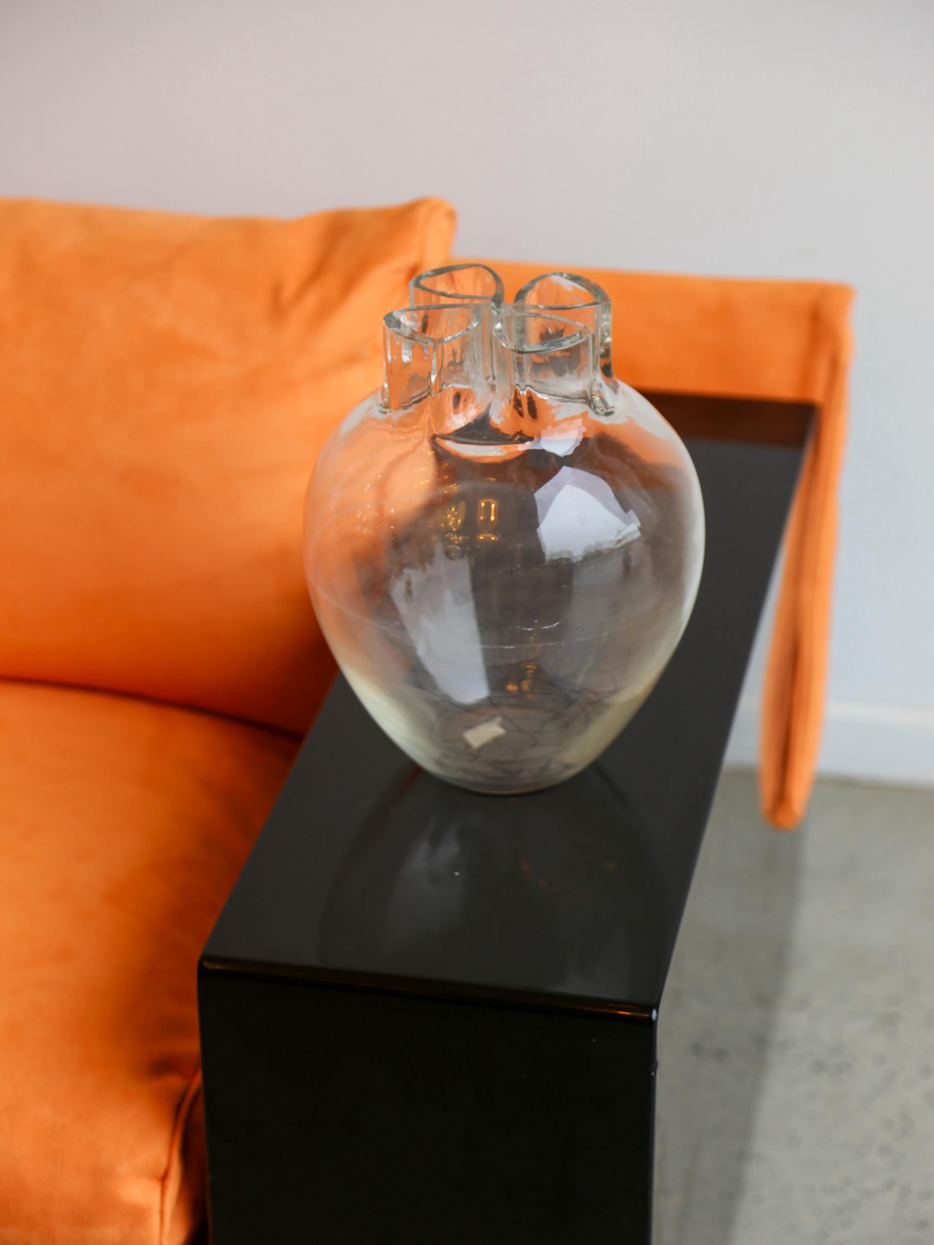 Barbini Sculptural Clear Murano Glass Vase, Italy 1970s In Good Condition For Sale In Byron Bay, NSW
