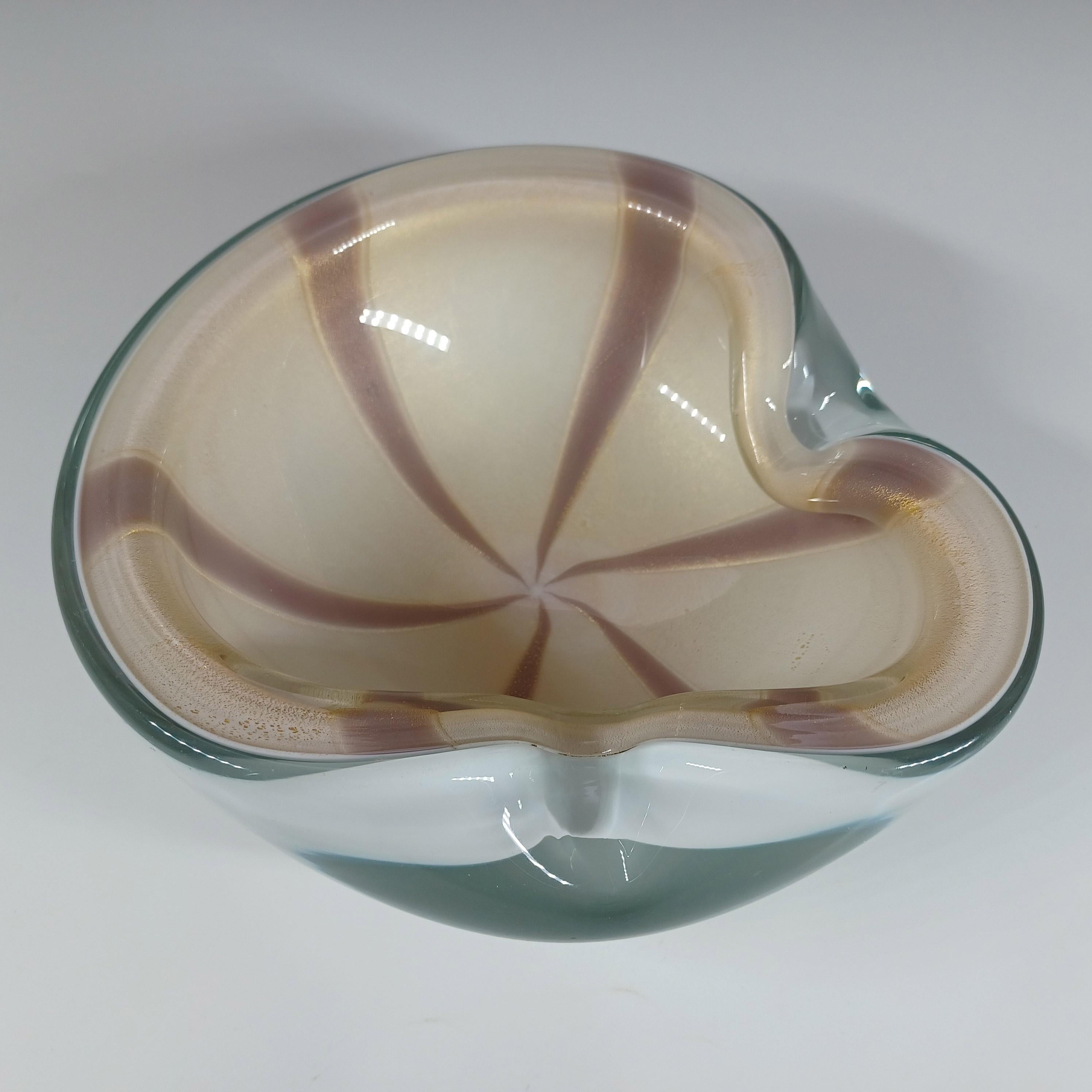 Barbini Vintage Murano Glass Gold Leaf 'Circus Tent' Bowl In Good Condition For Sale In Bolton, GB