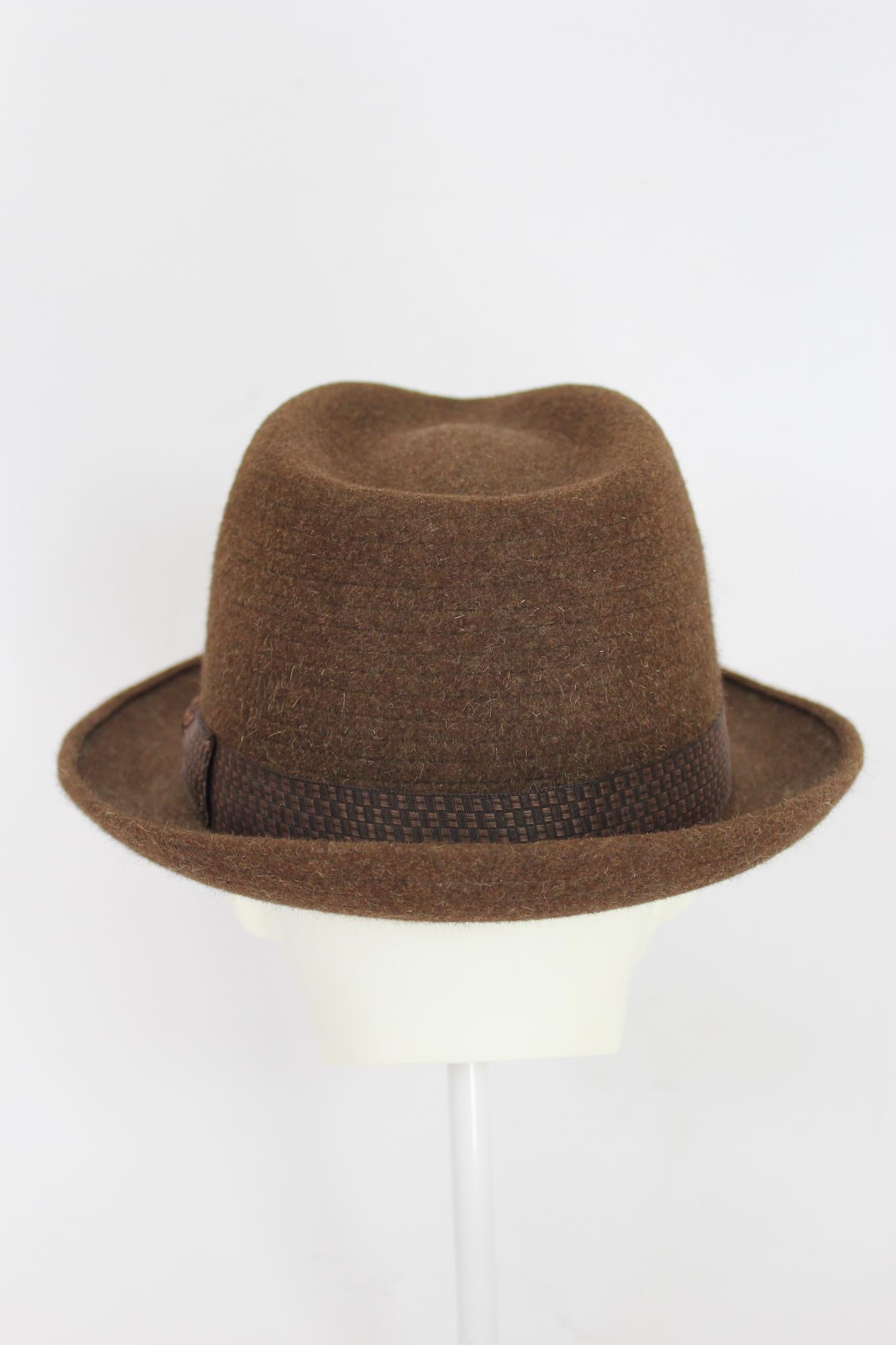 Barbisio Brown Wool Vintage Fedora Hat In Excellent Condition In Brindisi, Bt