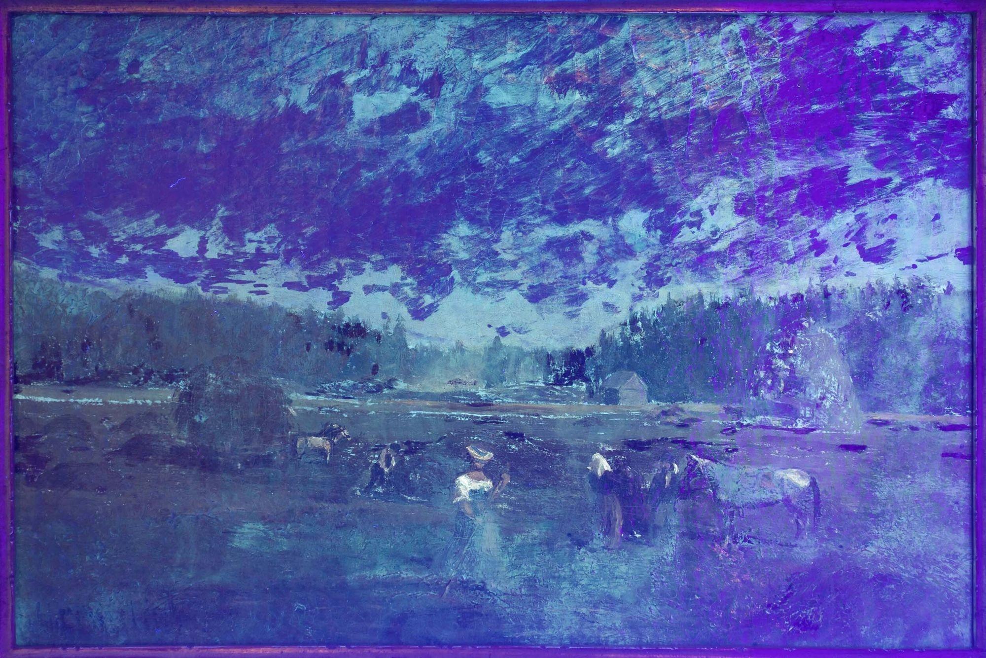 Peinture de paysage de Barbizon de la moisson par Olof Hermelin (suédois, 1827-1913) en vente 4