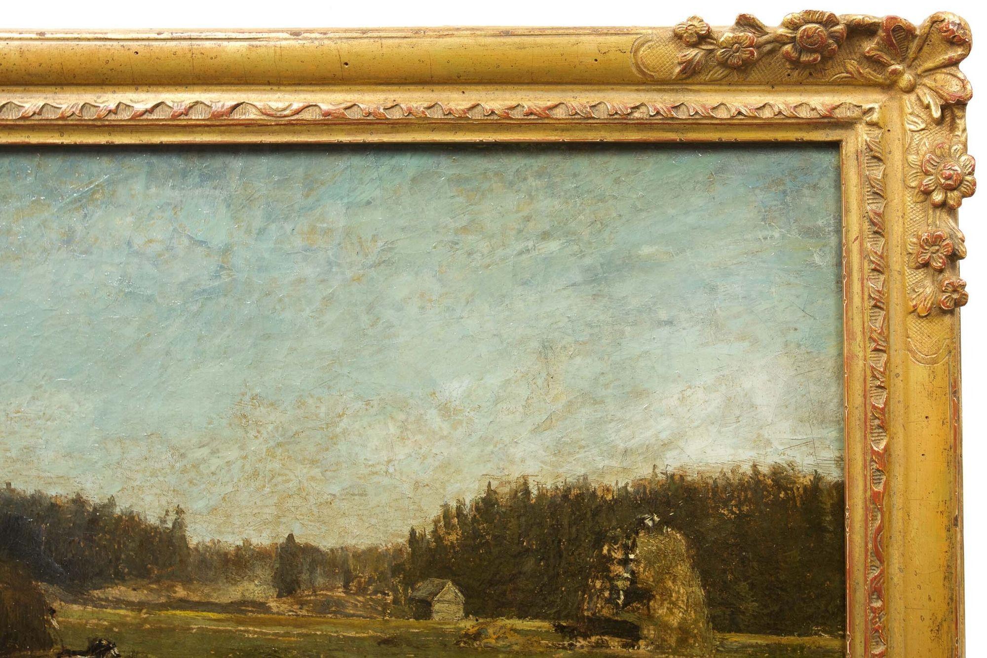 Peinture de paysage de Barbizon de la moisson par Olof Hermelin (suédois, 1827-1913) en vente 6