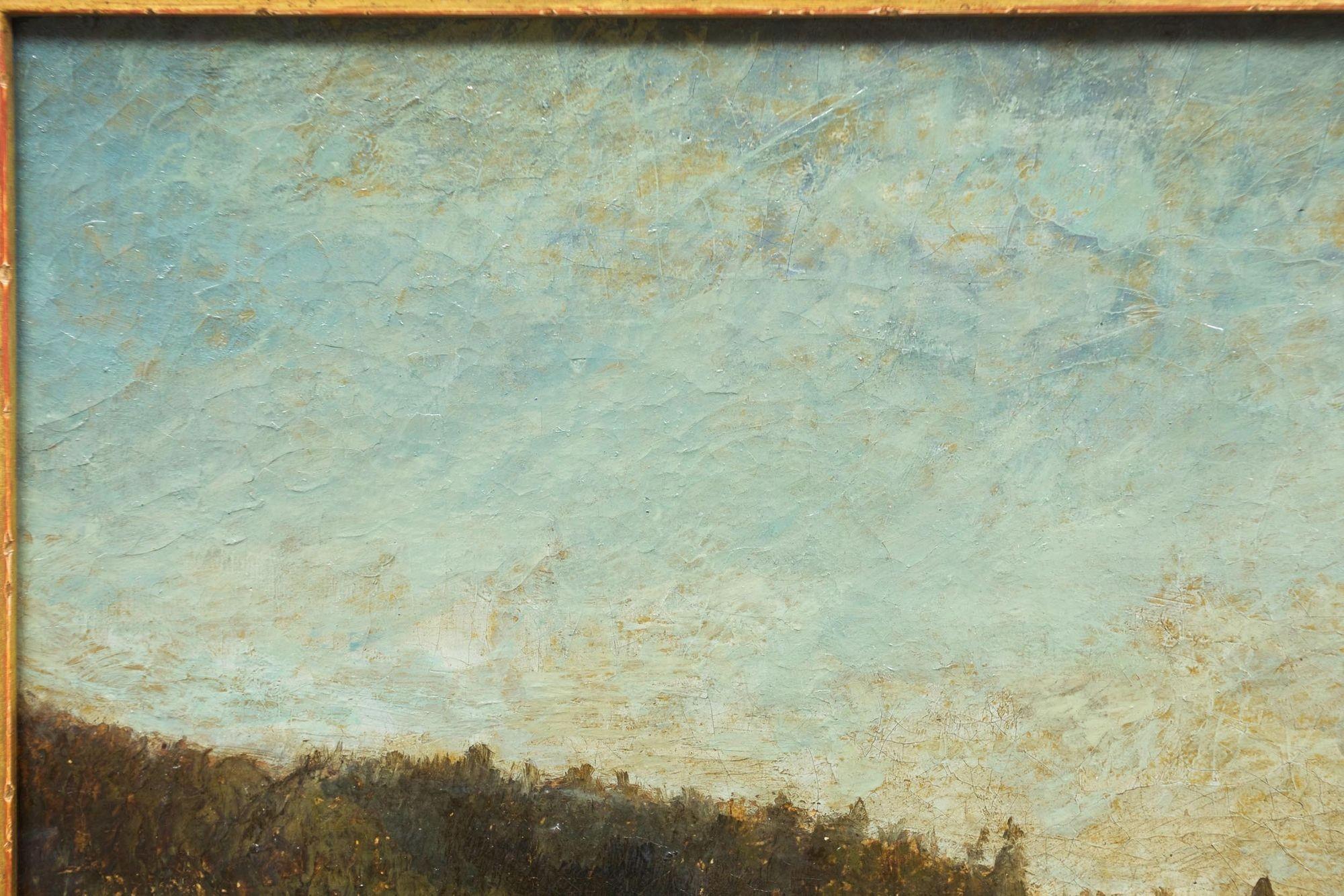 Suédois Peinture de paysage de Barbizon de la moisson par Olof Hermelin (suédois, 1827-1913) en vente