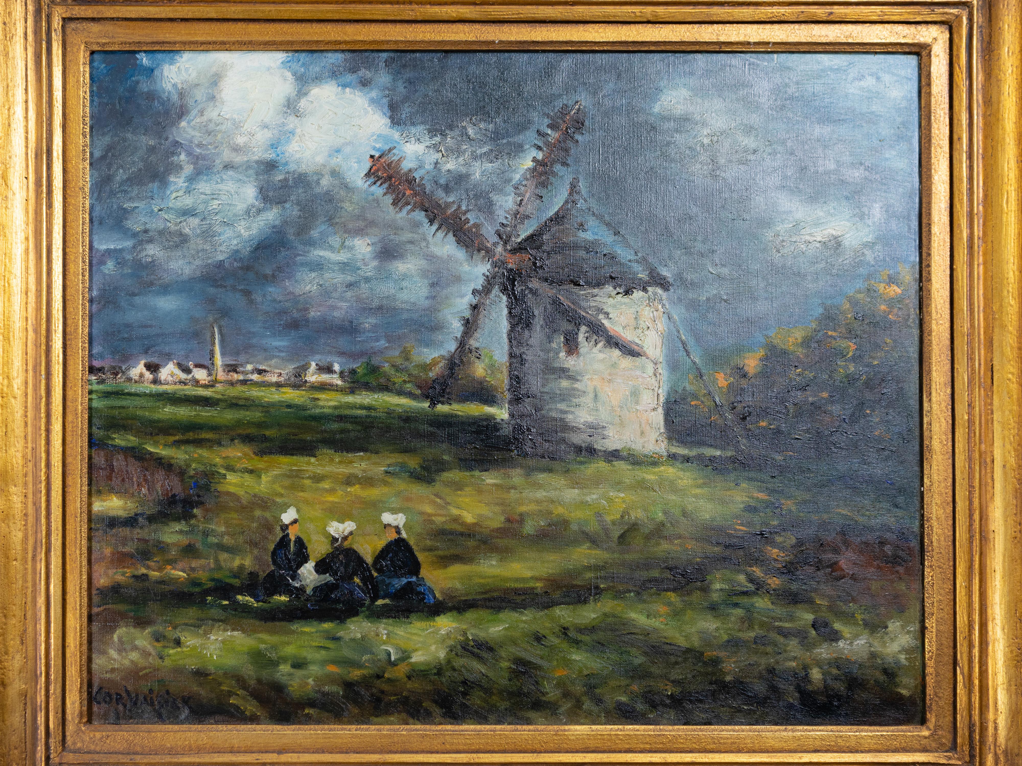 Dieses französische Ölgemälde aus dem 19. Jahrhundert, signiert 