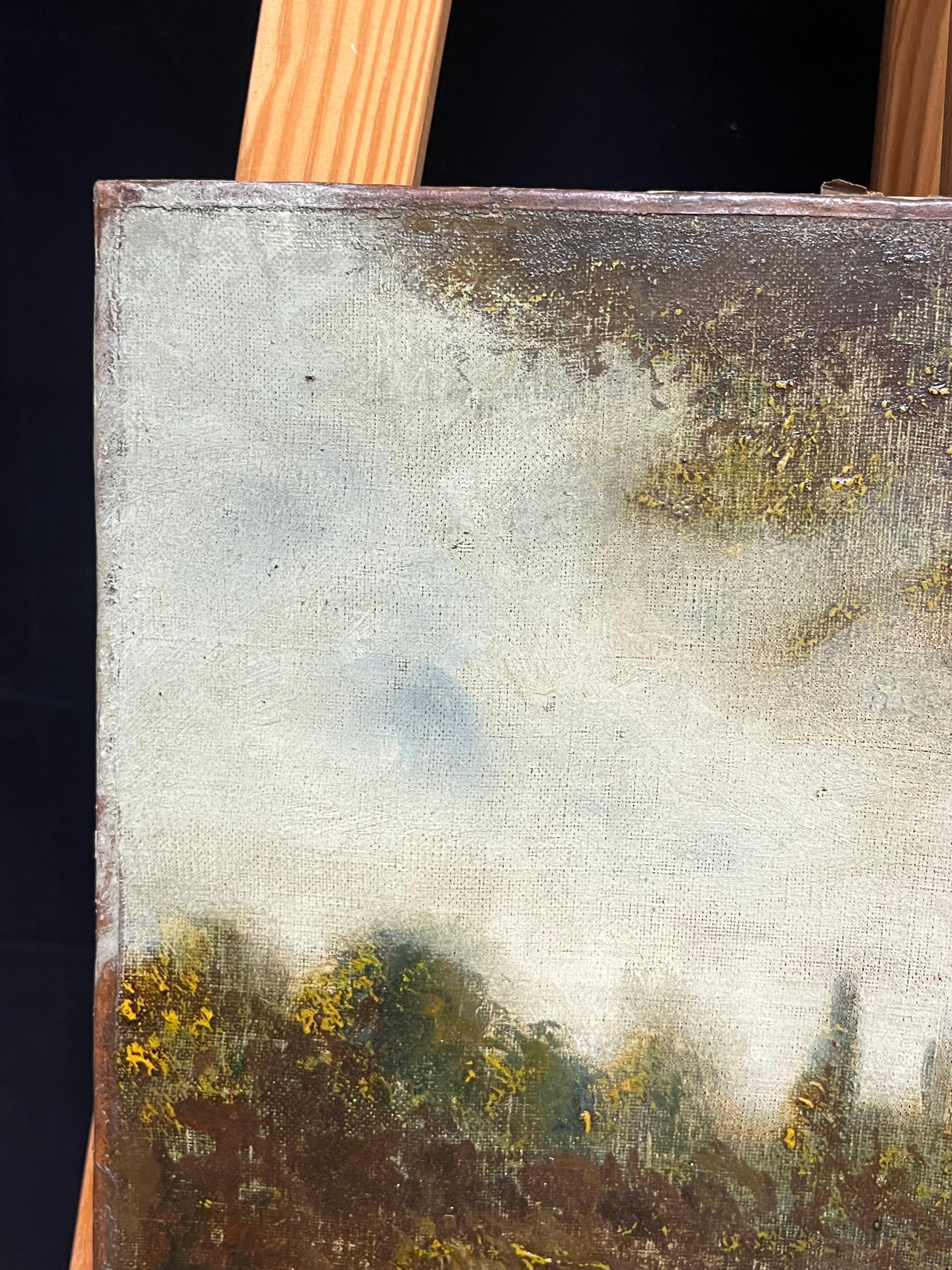 Paesaggio boschivo tranquillo
Scuola francese Barbican, XIX secolo
olio su tela, senza cornice
Tela: 13 x 16 pollici
Provenienza: collezione privata, Francia
Condizioni: ottime condizioni

Descrizione: Questo sereno dipinto a olio antico cattura una