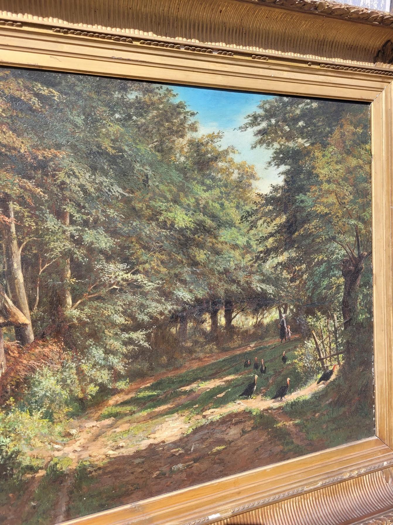 Paint Barbizon School, Undergrowth Landscape, 19th Century For Sale