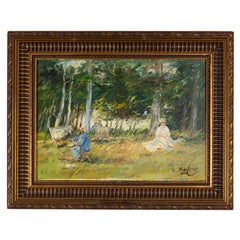 Barbizon Style Scene by Pierre Morinville, 19th Century Painting