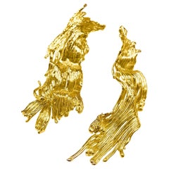 BARBOSA Orecchini 'Lifelike' in ottone placcato oro