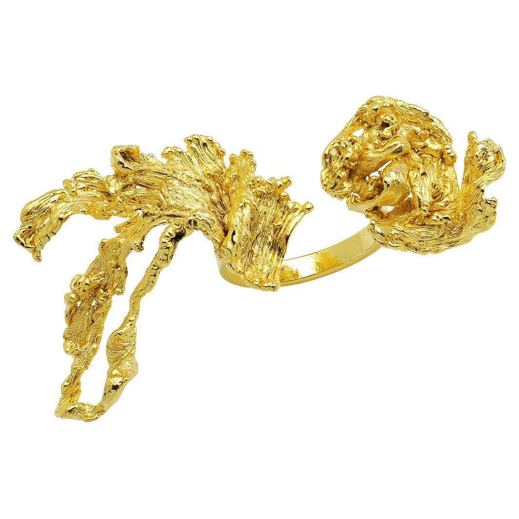 Barbosa ‘Sahara’ Open Ring in Gold Plated Brass For Sale
