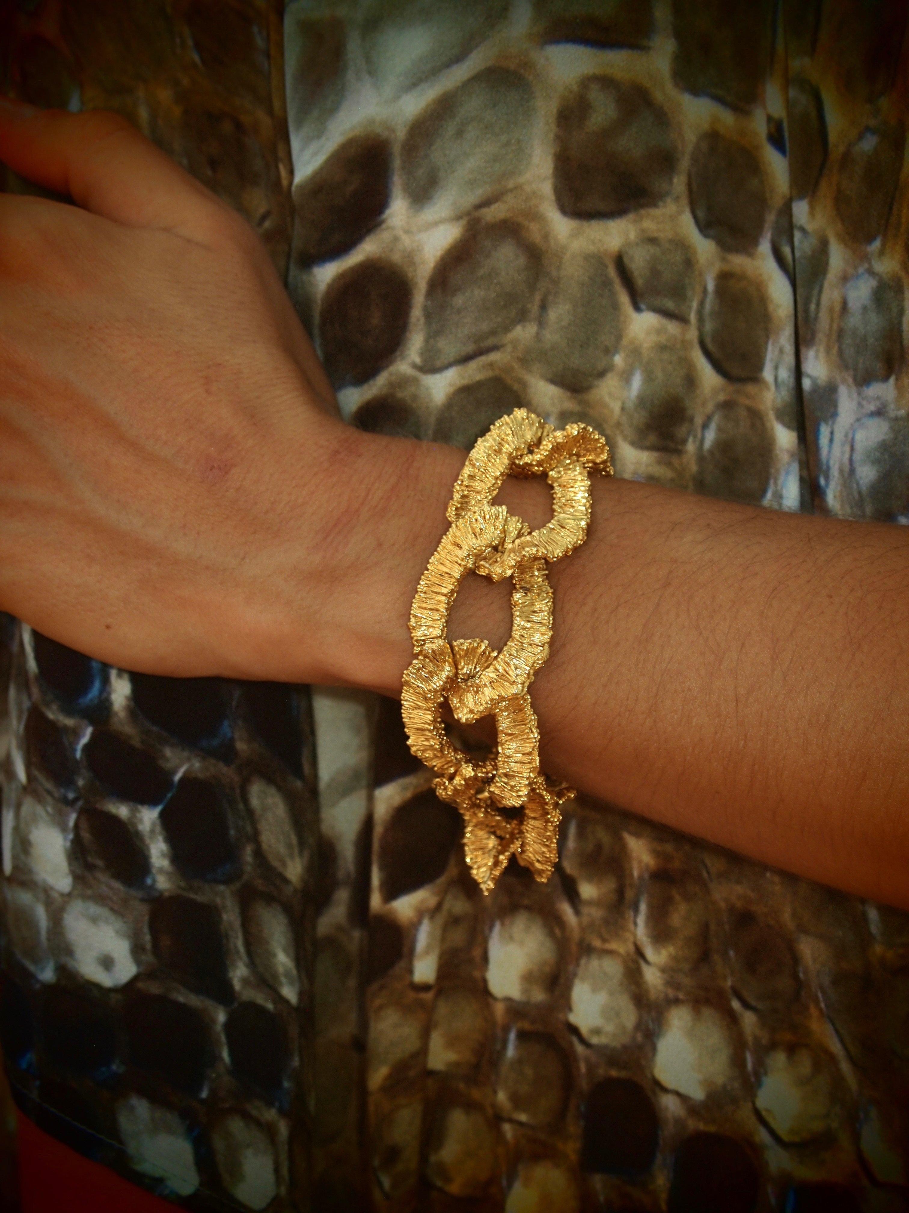 Women's or Men's  Barbosa 'Stellar' Link Bracelet in Gold Plated Brass For Sale