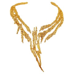 Barbosa 'Tigress' Bib Necklace in Gold Plated Brass