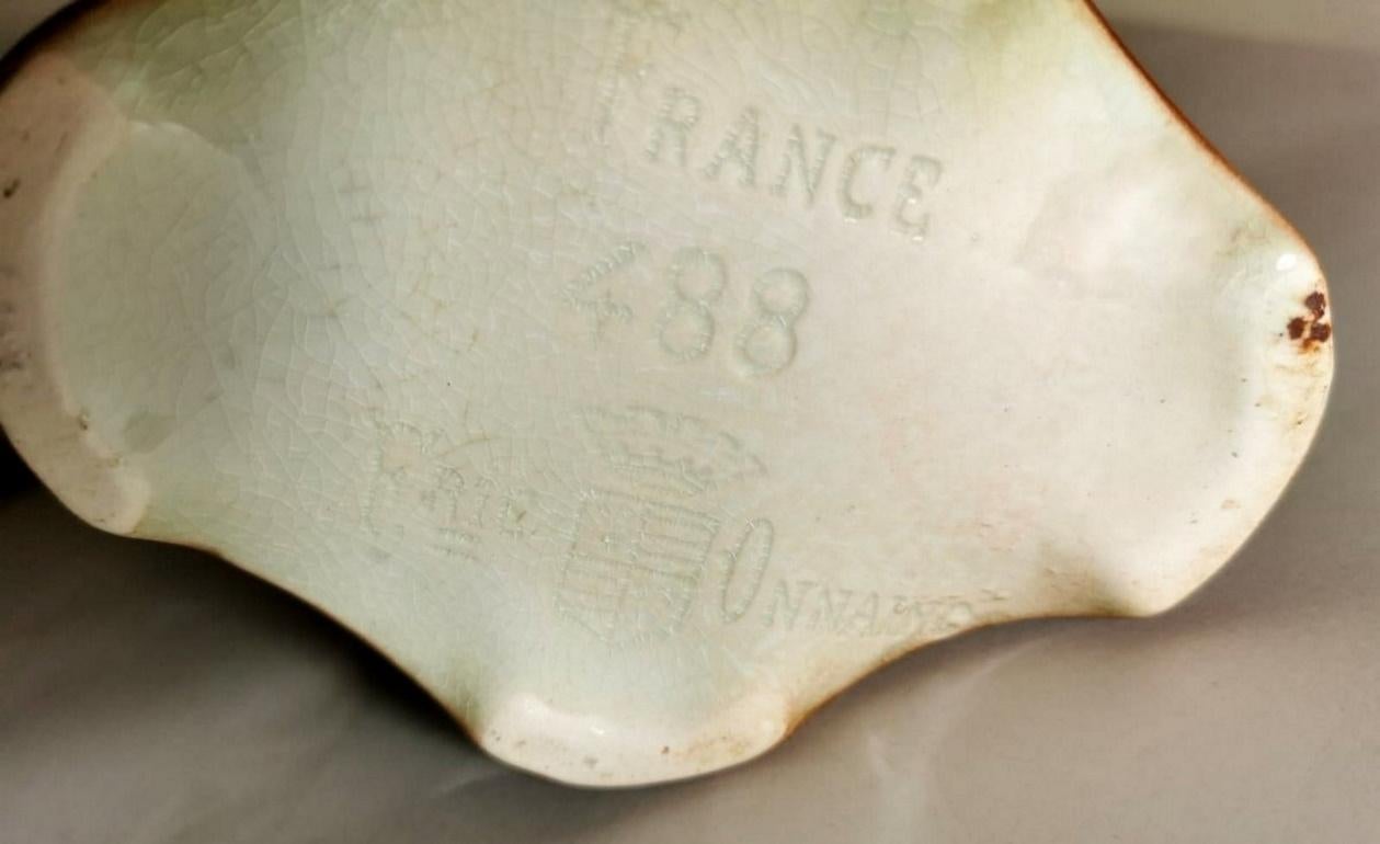 Barbotine Onnaing Pair of French Ceramic Vases 11