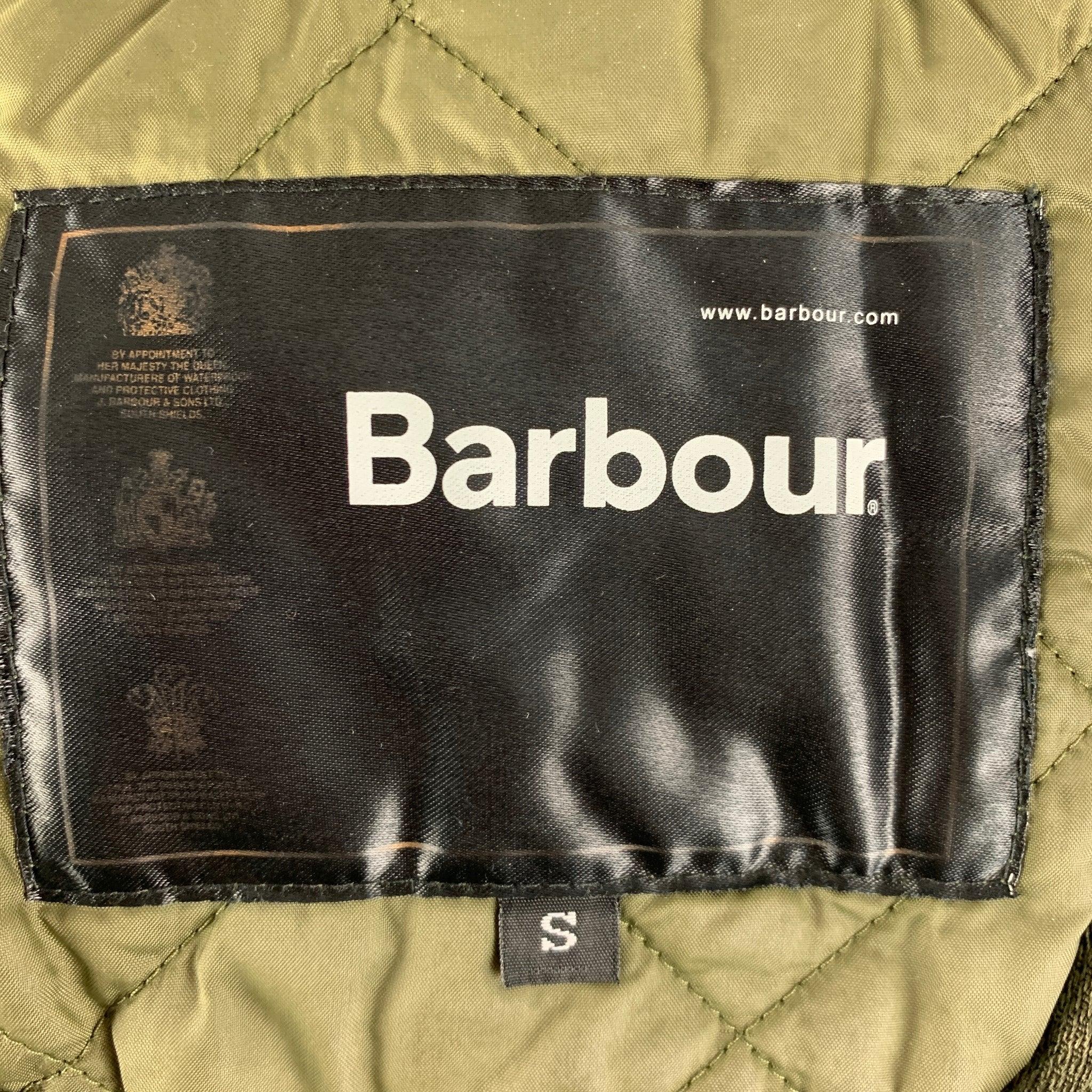 BARBOUR Chest Size S Size S Olive Brown Quilted Polyamide Snaps Jacket 2