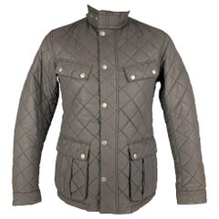 BARBOUR International Suit Size M Gray Quilted Polyester Jacket