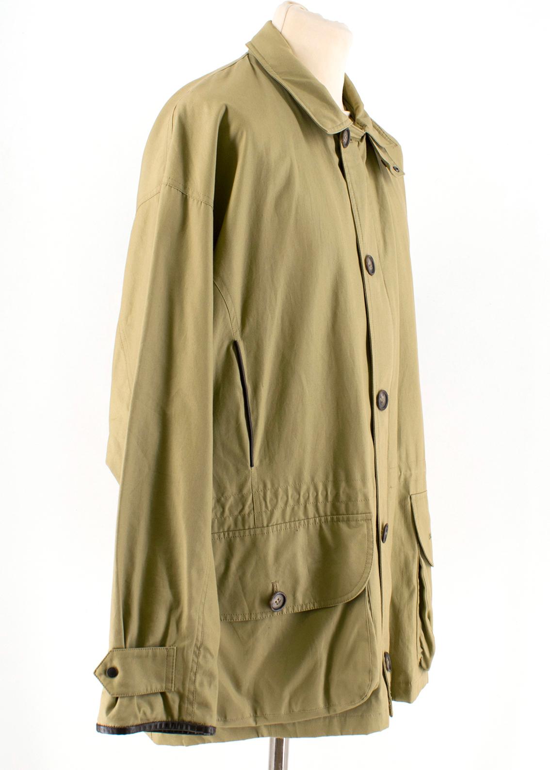 Barbour Natural Field Coat in Kielder

- Barbour Field Coat
- Style: T405 Kielder
- Collection: The Northumberland Range by Lord James Percy
- Colour: Natural
- Button and zip fastening closure down center front with drawstring waist
- Outer