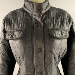 BARBOUR Giacca trapuntata in poliammide nera taglia 12