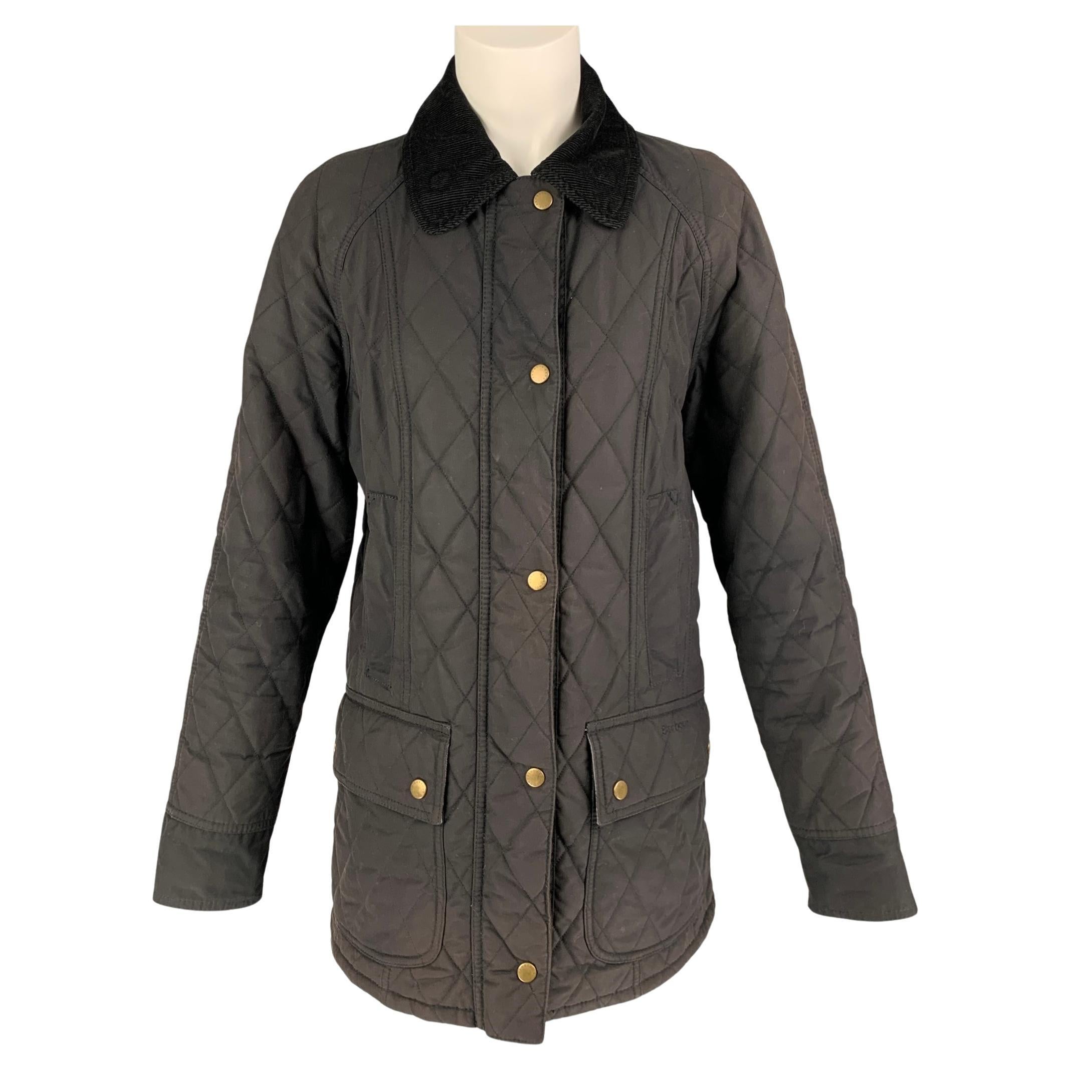 2000s Barbour black quilted jacket For Sale at 1stDibs