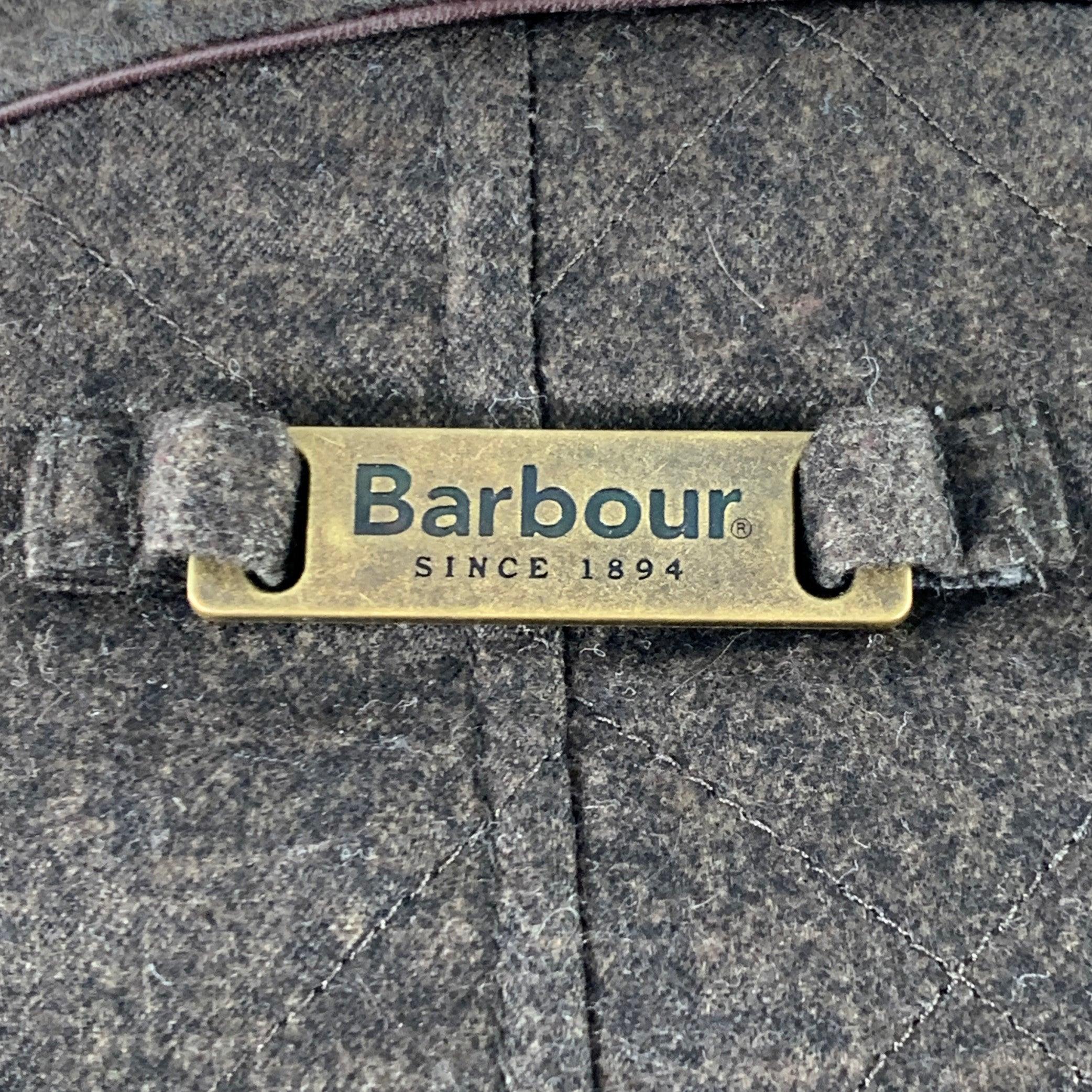Men's BARBOUR Size L Brown Olive Quilted Polyester Single Breasted Jacket For Sale