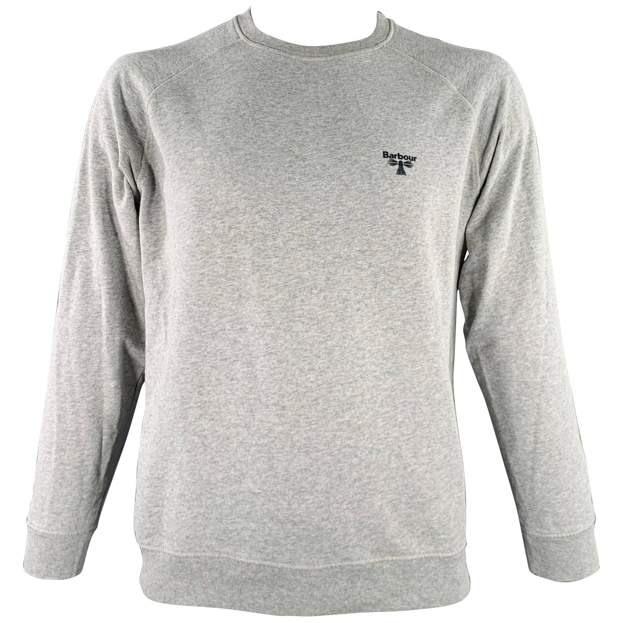 Barbour Taglia L Pullover girocollo in cotone grigio erica e nero