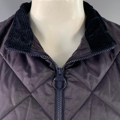 BARBOUR Size XL Finn Navy Quilted Polyamide Zip Up Puffer Vest