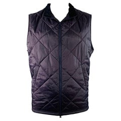 BARBOUR Size XL Finn Navy Quilted Polyamide Zip Up Puffer Vest