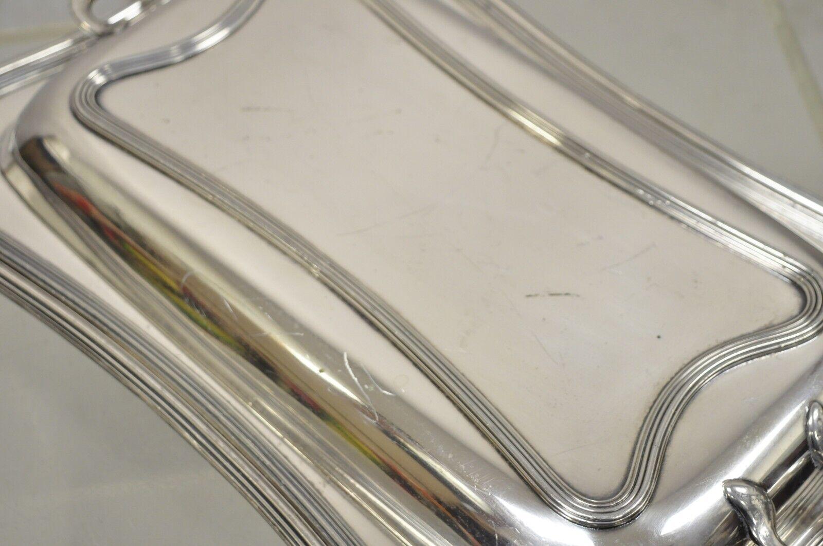 20th Century Barbour SP Co International Silver Plated 6045 Lidded Vegetable Serving Platter For Sale