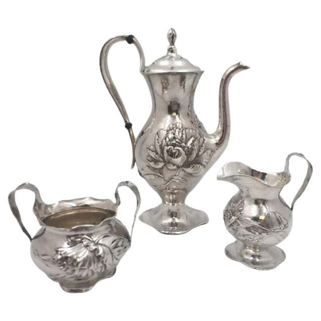 International Art Deco Sterling Silver 6 Piece Coffee Tea Set at 1stDibs