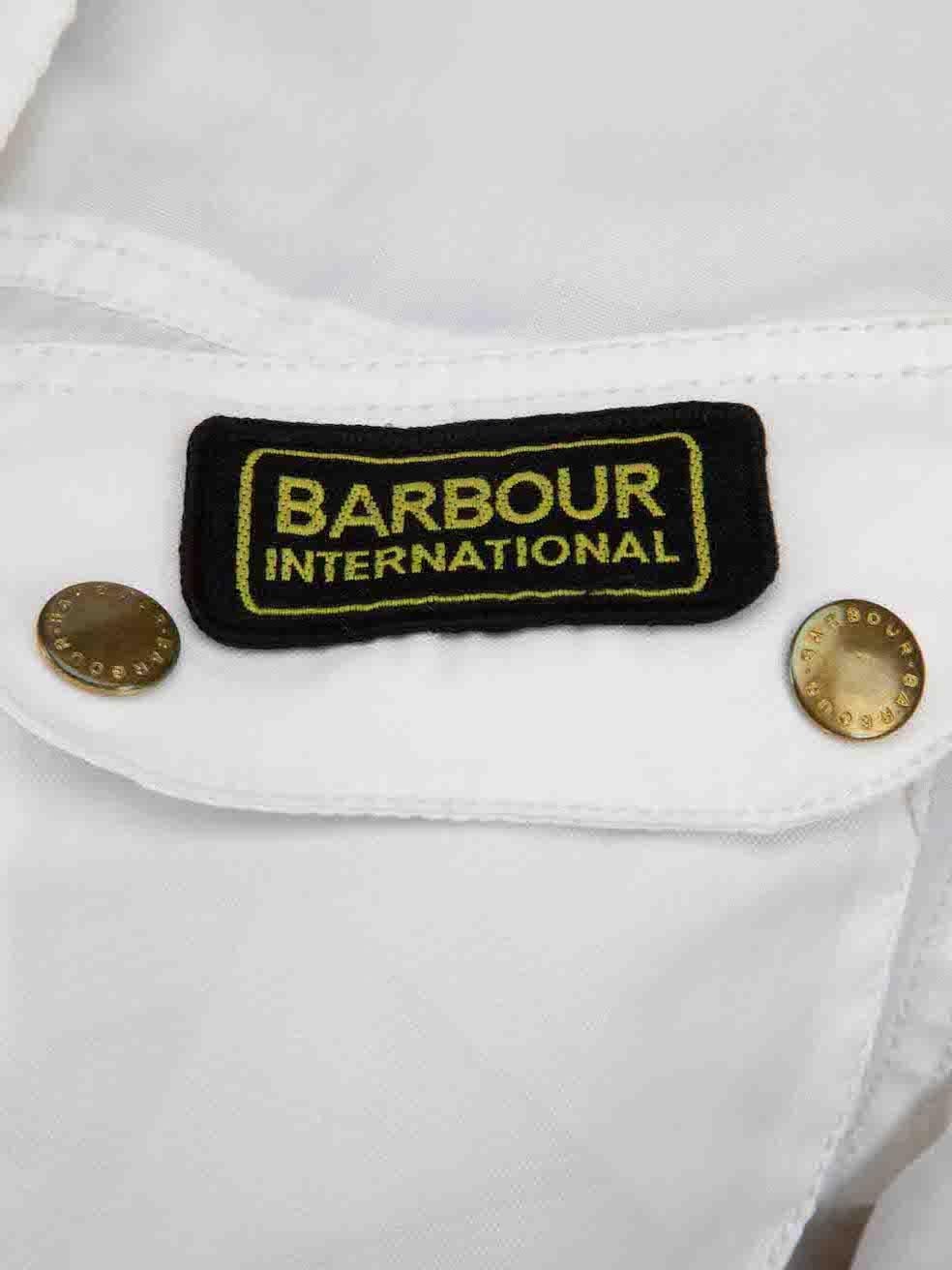 Barbour White Waxed Belted Jacket Size S For Sale 1