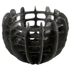 Barbro Åberg, Black Ring Dance, Black Ceramic Bowl, Denmark, 2023