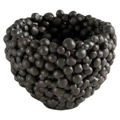 Barbro Åberg, Blueberry Bowl, Black Ceramic Sculpture, Denmark, 2023