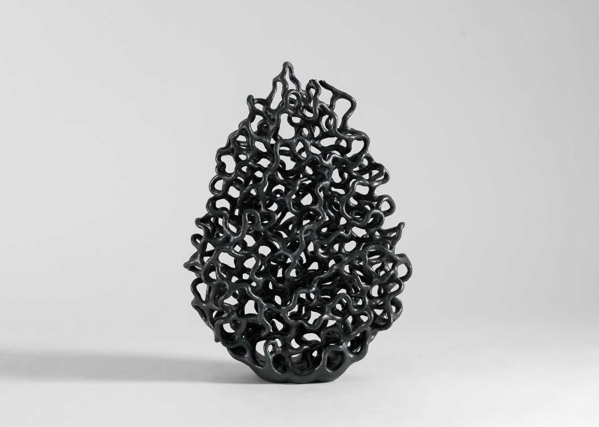Danish Barbro Åberg, Fossil Fantasy, Black Ceramic Sculpture, Denmark, 2022 For Sale