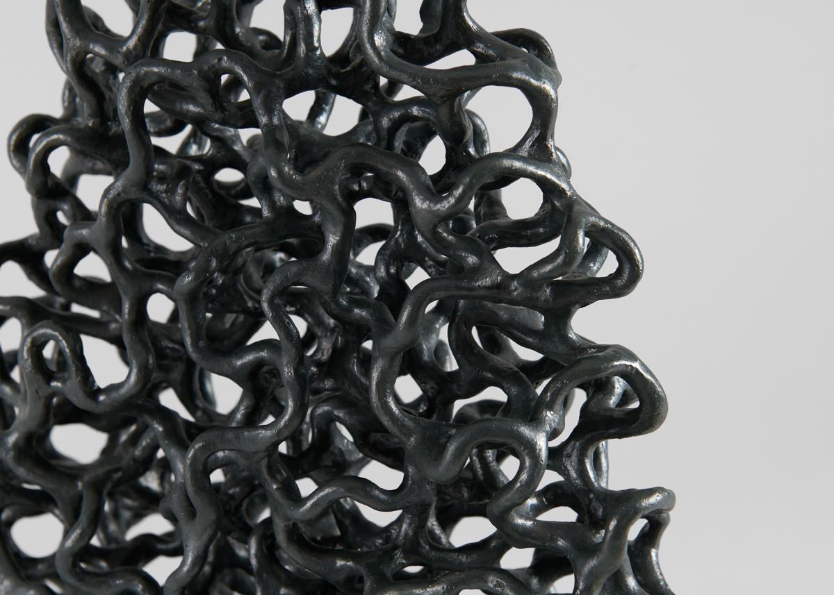 Contemporary Barbro Åberg, Fossil Fantasy, Black Ceramic Sculpture, Denmark, 2022 For Sale