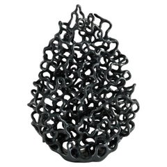 Barbro Åberg, Fossil Fantasy, Black Ceramic Sculpture, Denmark, 2022