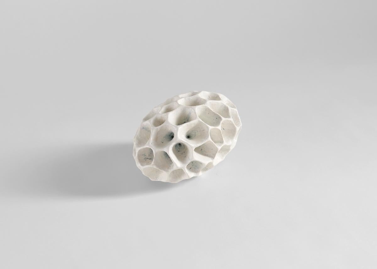Danish Barbro Åberg, Oval Speaker, White Ceramic Sculpture, Denmark, 2023 For Sale