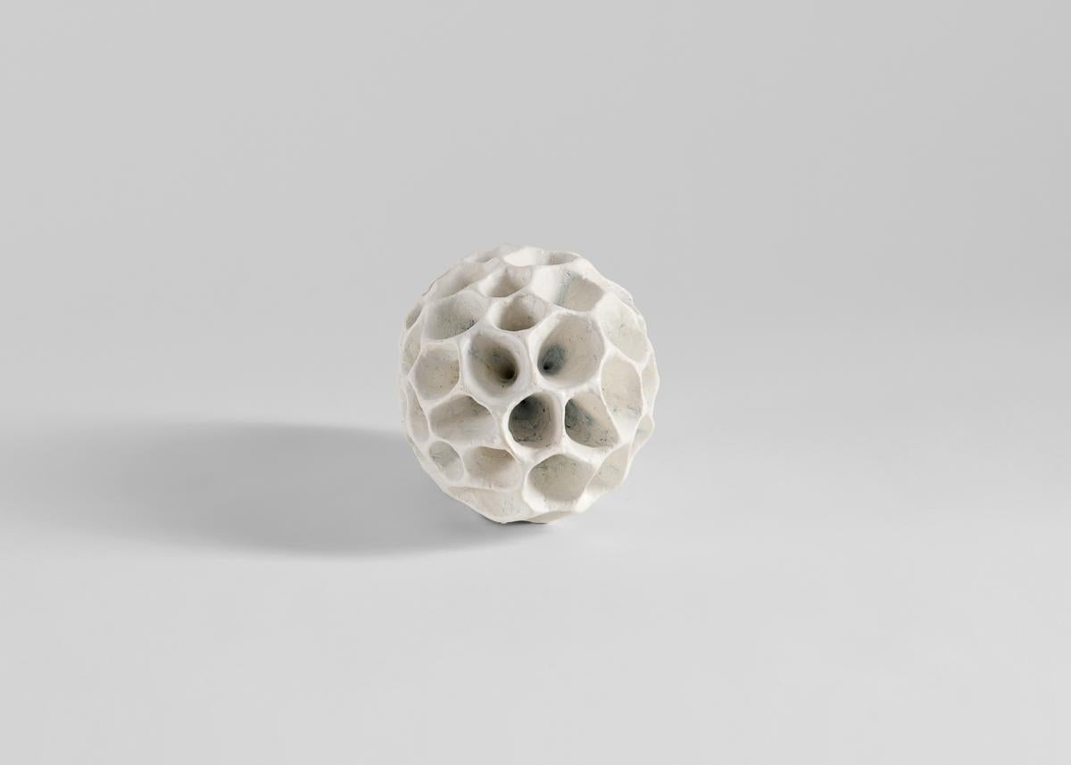Contemporary Barbro Åberg, Oval Speaker, White Ceramic Sculpture, Denmark, 2023 For Sale