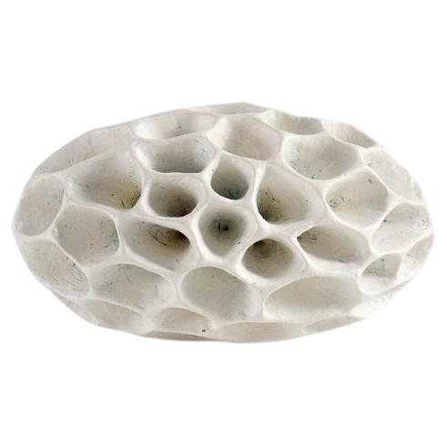 Barbro Åberg, Oval Speaker, White Ceramic Sculpture, Denmark, 2023