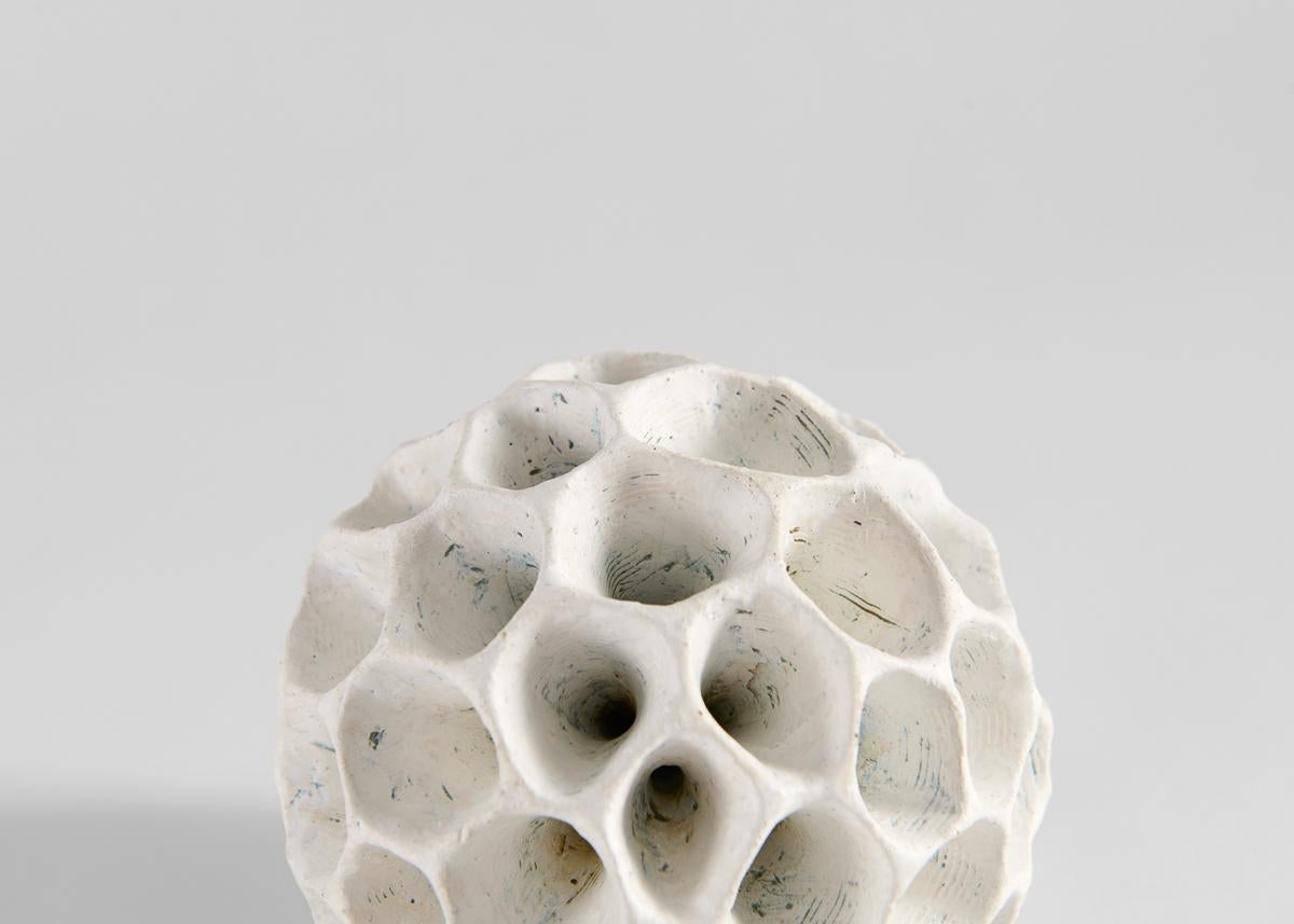 Danish Barbro Åberg, Round Speaker, White Ceramic Sculpture, Denmark, 2023 For Sale