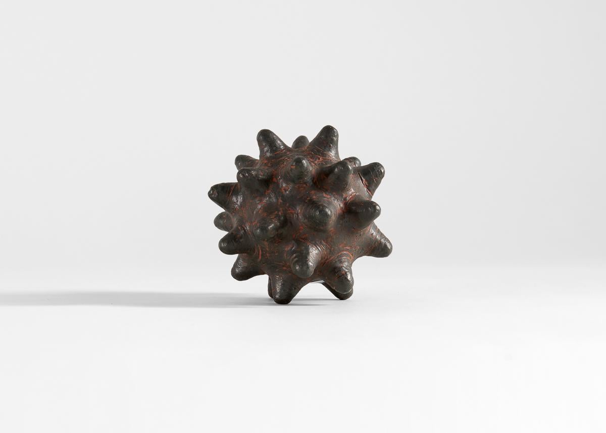 Contemporary Barbro Åberg, Spiky Orb, Black Ceramic Sculpture, Denmark, 2023 For Sale