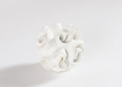 Barbro Åberg, Swirly Orb, Contemporary Ceramic Sculpture, Denmark, 2021