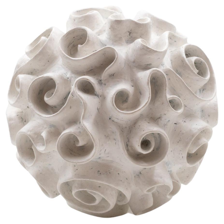 Barbro Åberg, Swirly Orb II, Contemporary Ceramic Sculpture, Denmark, 2019