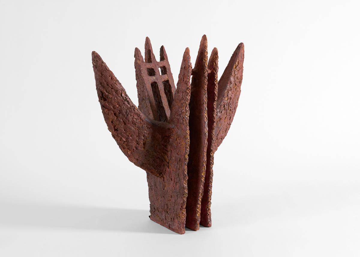 XXI secolo e contemporaneo Barbro Åberg, I guardiani, scultura in ceramica, Danimarca, 2002 in vendita