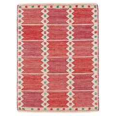 Vintage Barbro Nilsson handwoven tapestry "Bladen, röd"
