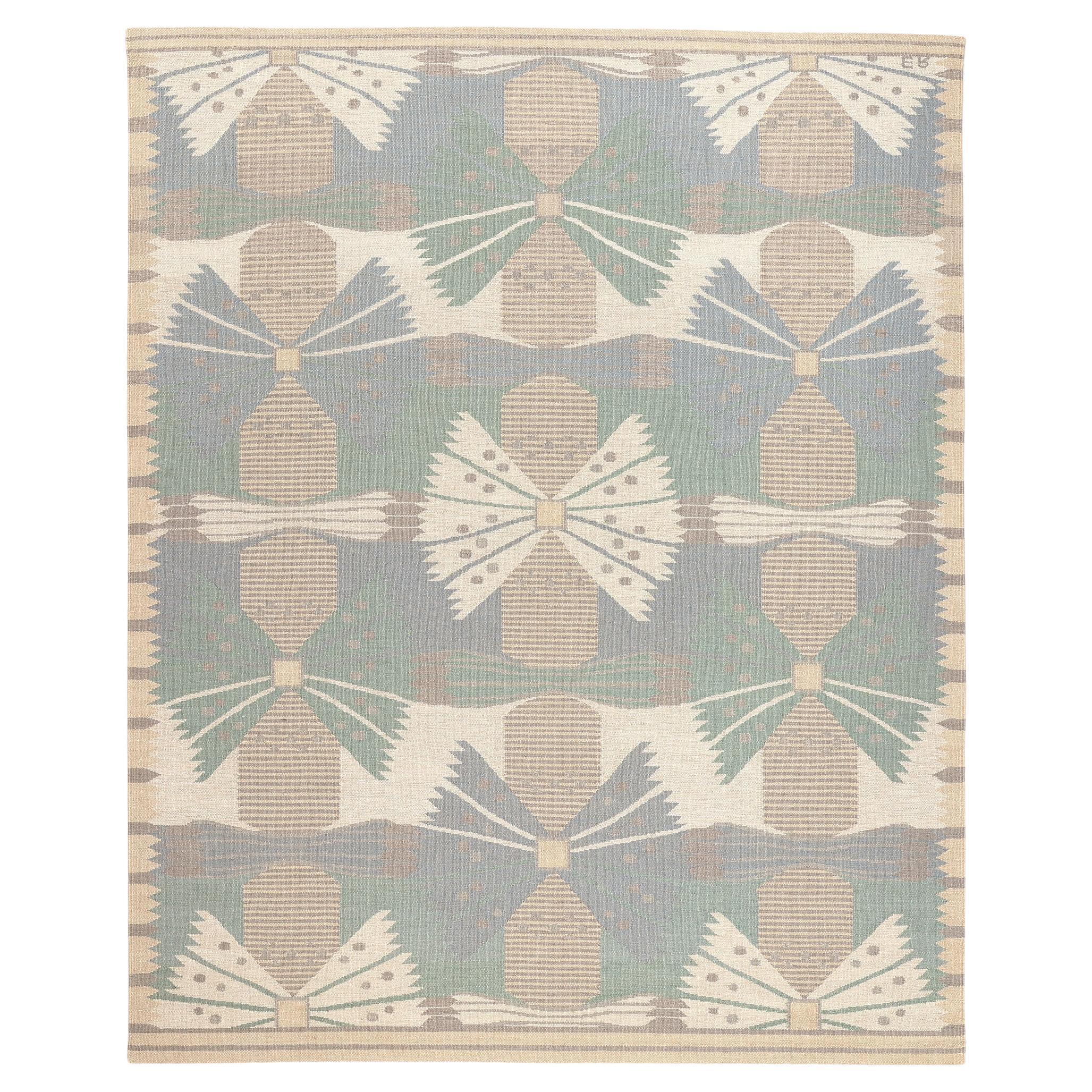 Swedish Style Kilim Rug, Biophilic Design Meets Modern Scandi