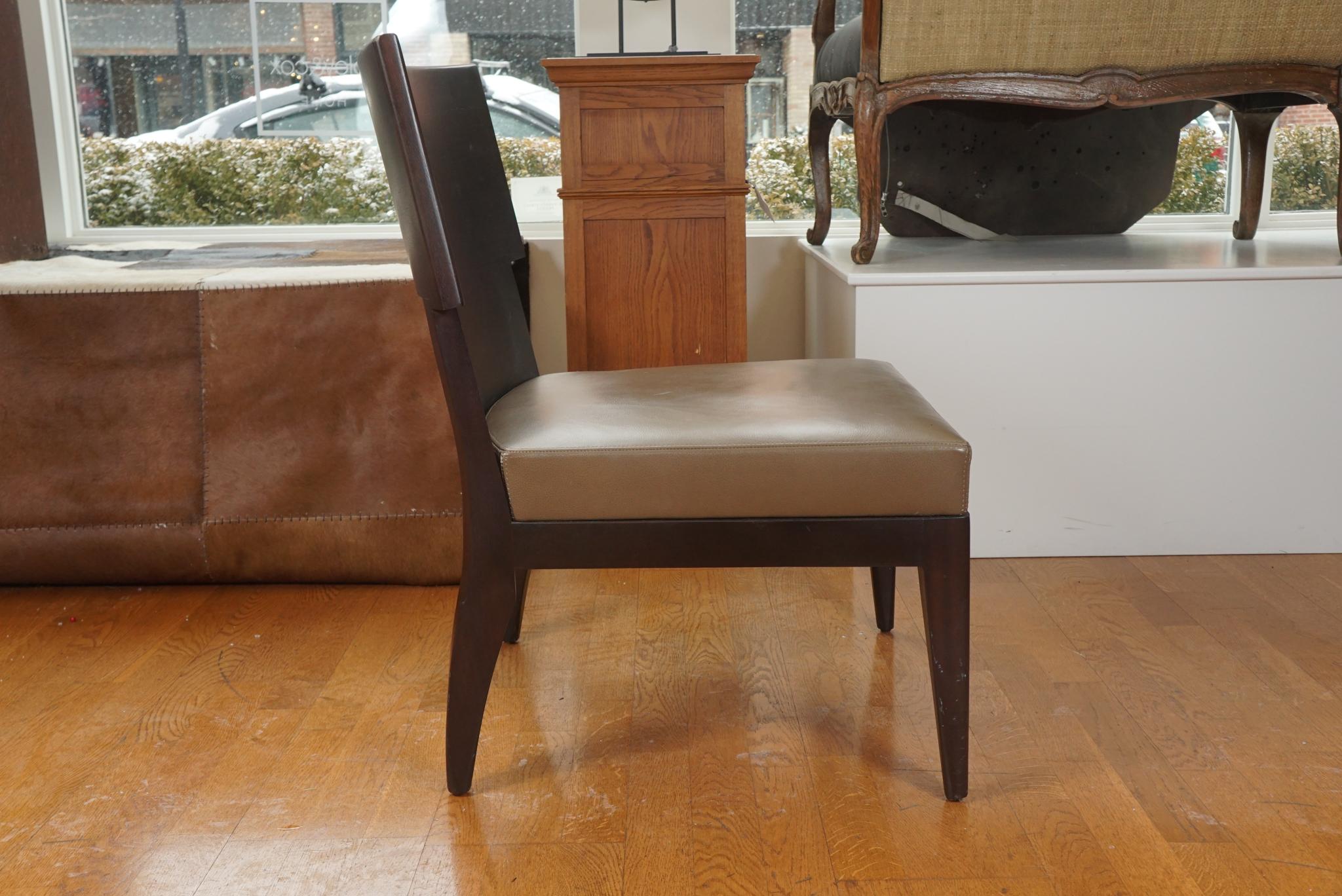 American Barbuda Inspired Wood Back Side Chair For Sale