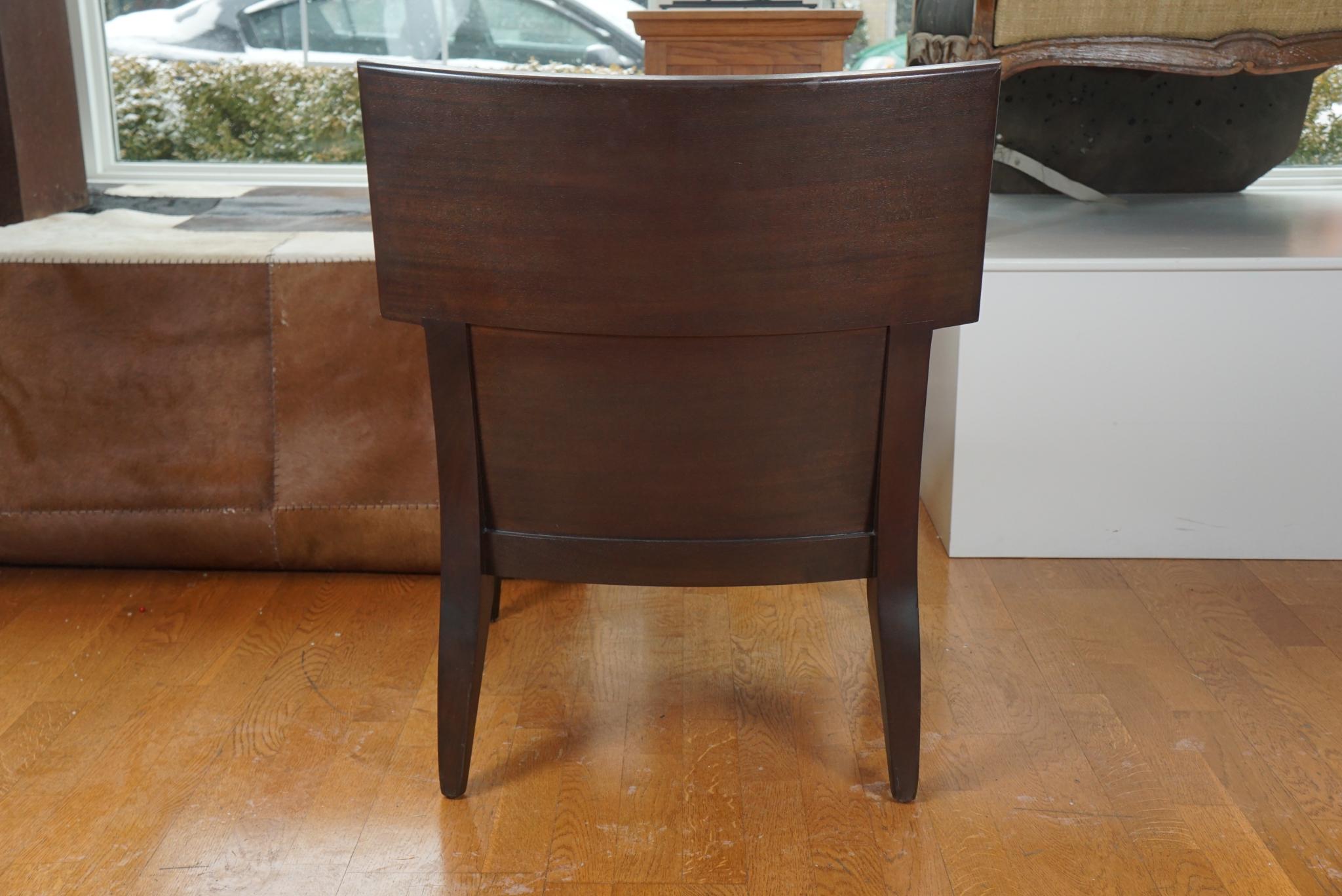 Barbuda Inspired Wood Back Side Chair In Good Condition For Sale In Hudson, NY