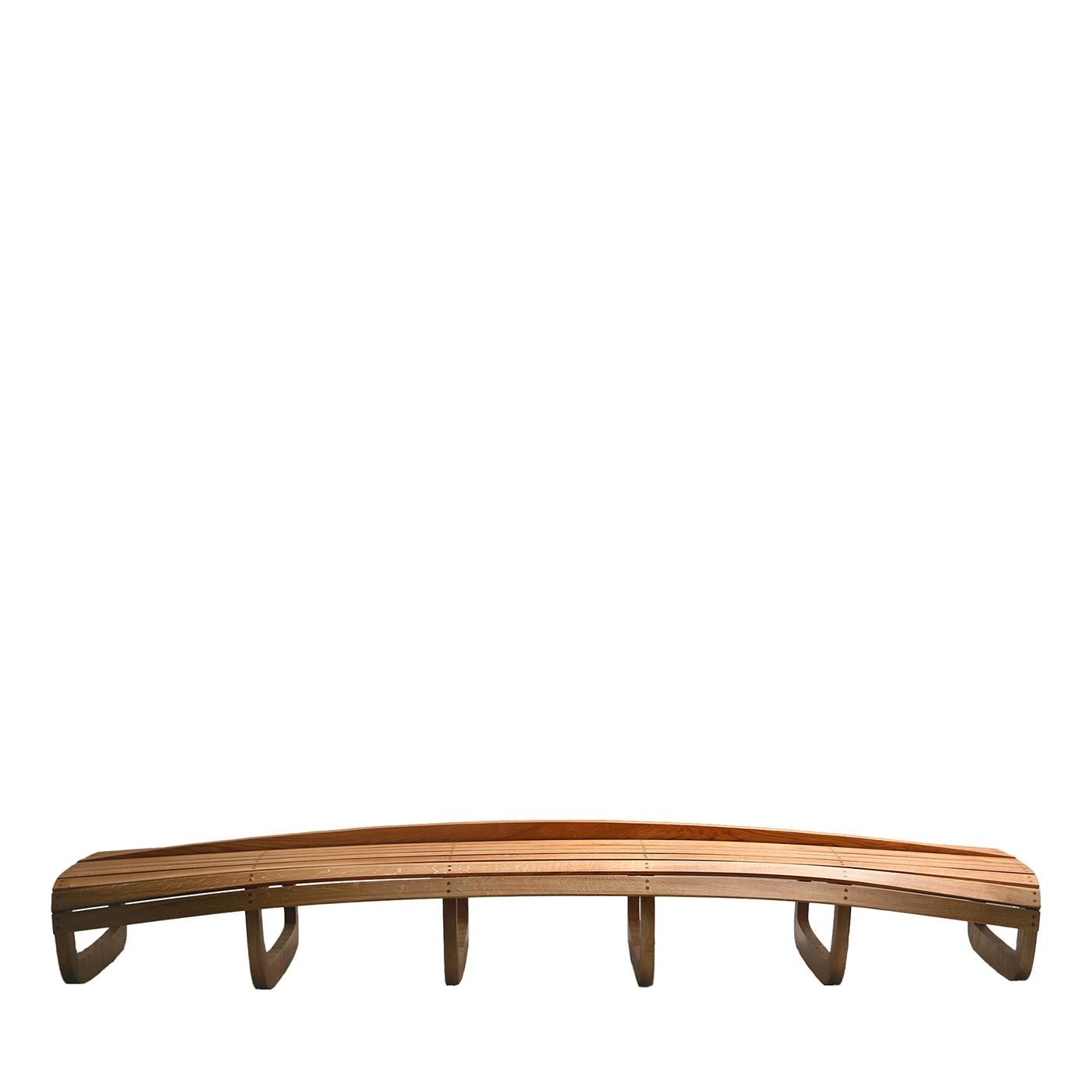 Barca geschwungene bank aus eiche wood by Morelato (Italienisch) im Angebot
