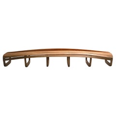 Barca Curved Oak Wood Bench by Morelato